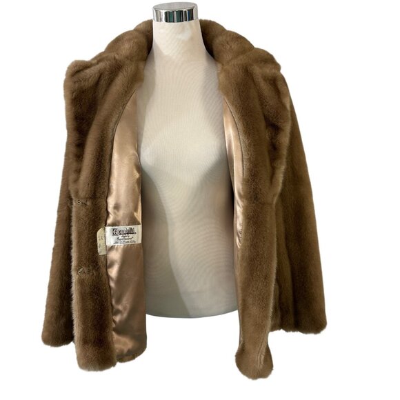 Grandella II Faux Fur Coat Union Label Made in USA Size 16 Vintage 1970s - Picture 7 of 12